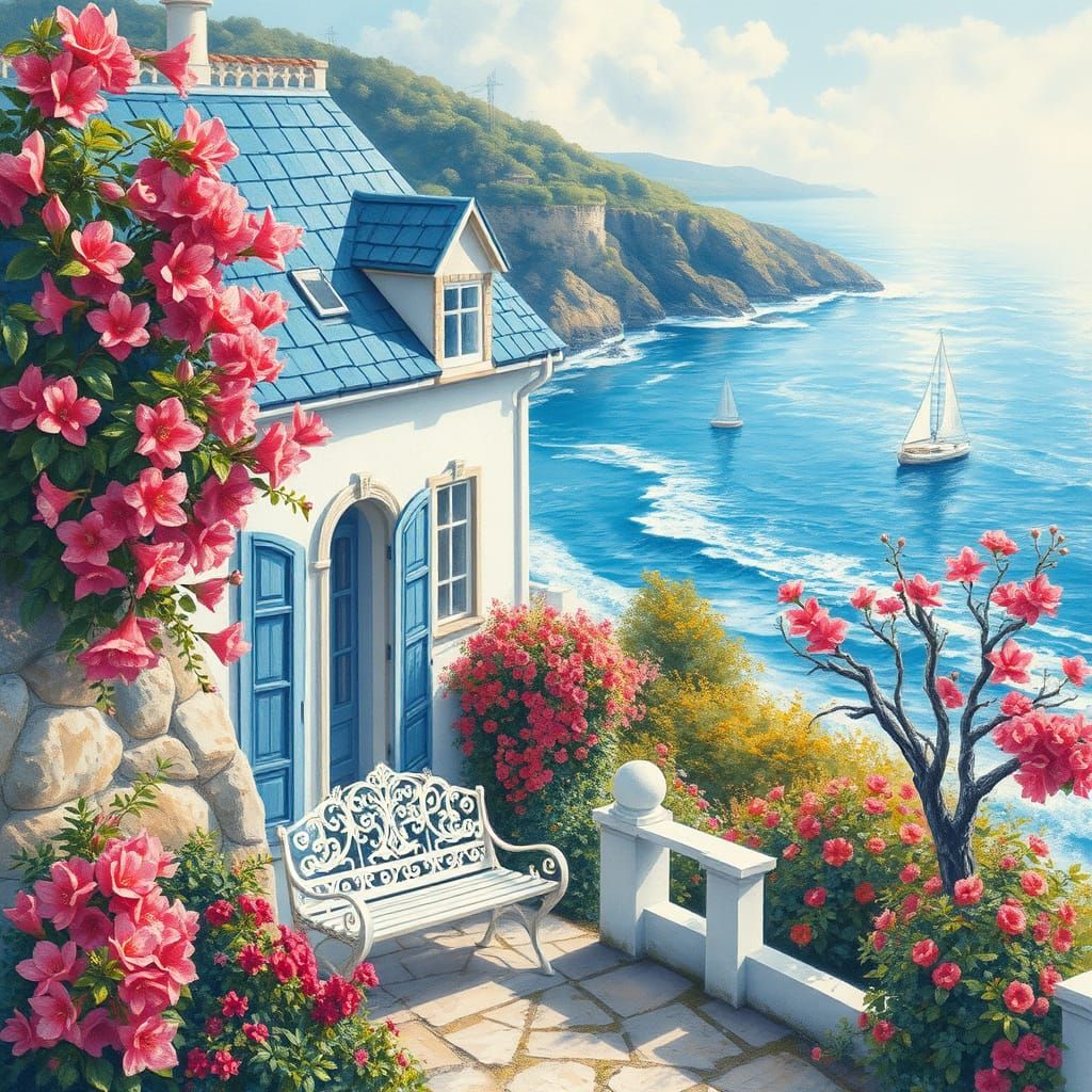 Create an enchanting oil and watercolour mix painting, fine ...