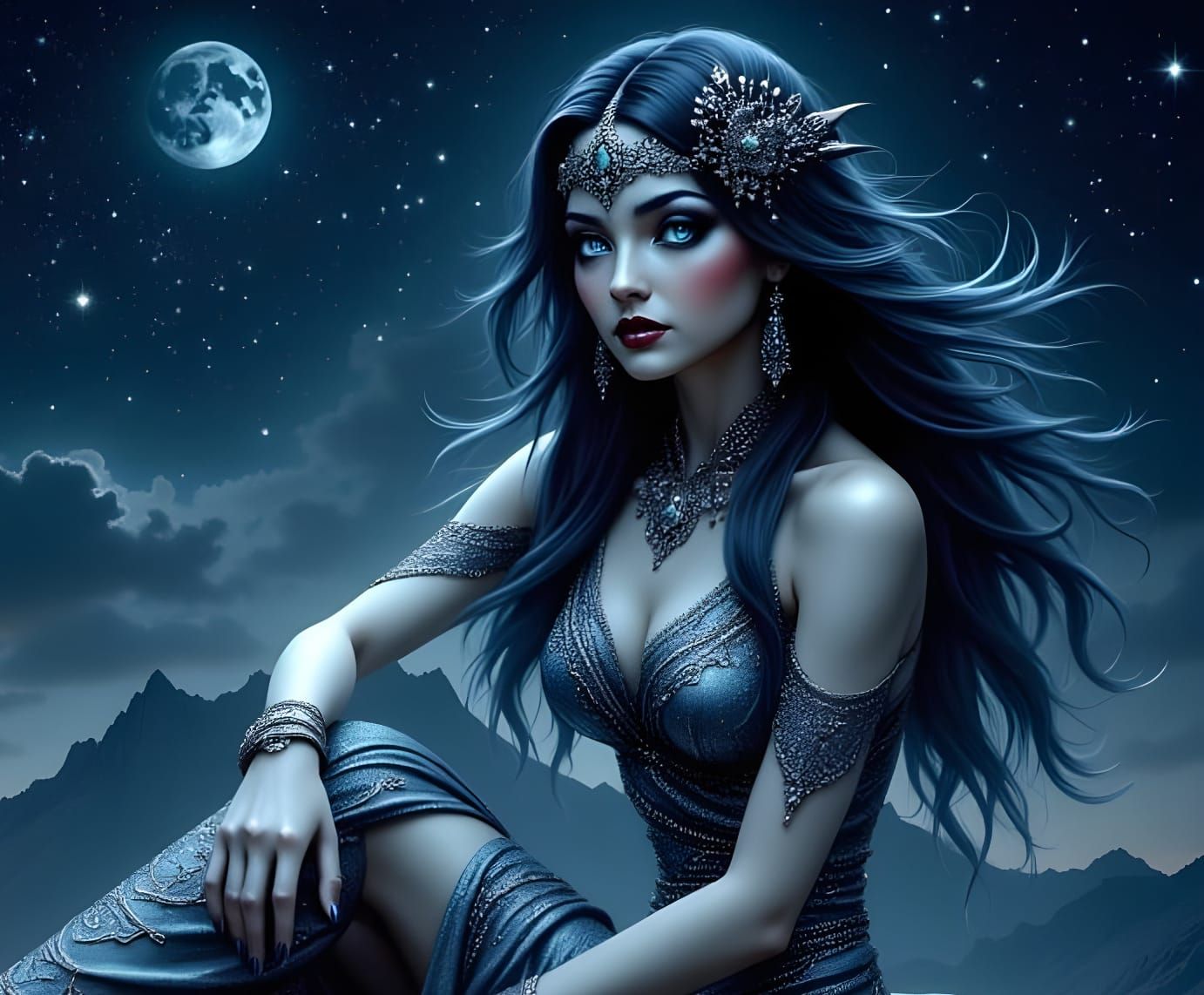 Norse Goddess Portrait in Hyperrealism Style