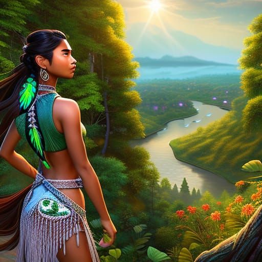 Native American Teenager with Dragonfly Wings