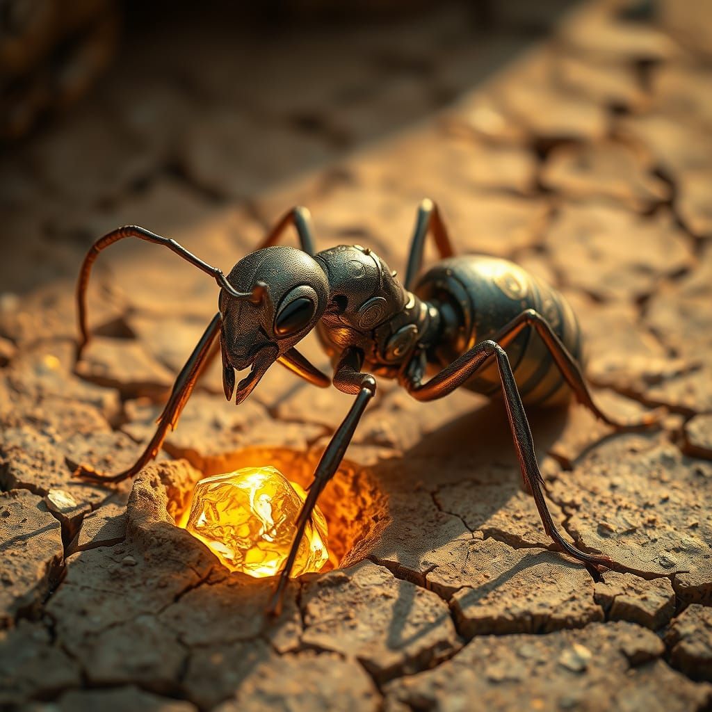 Glowing Metallic Ant Uncovers Rich Gold Vein in Sun-Scarred ...