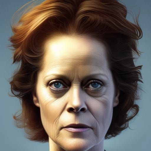 Sigourney Weaver Portrait in Digital Art Style