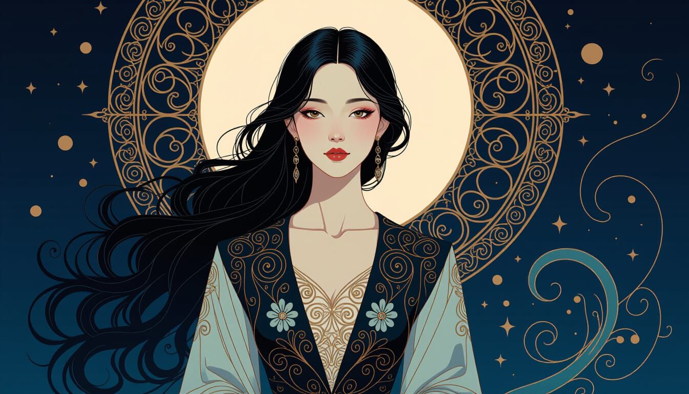 Dreamlike Portrait of a Woman in Retro Neon Style