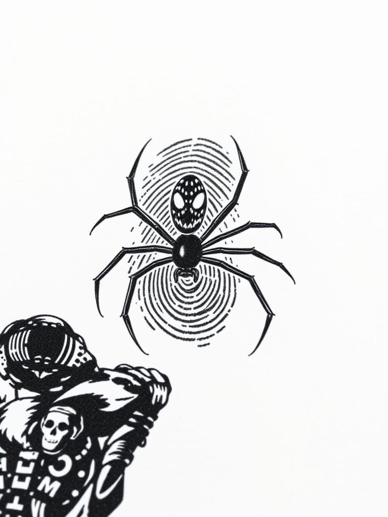 Fingerprint Spider Hero Abstract Illustration