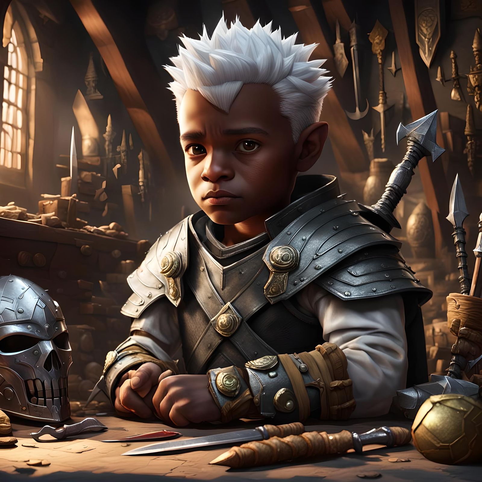 Halfling Rogue Infiltrates Treasure Room: Hyperrealistic Ill...