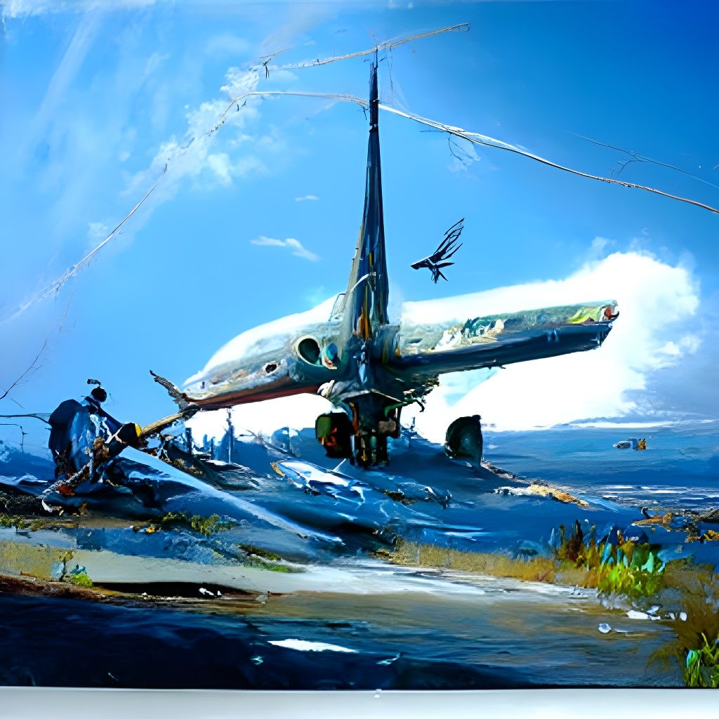 Vintage Airplane in Flight: Oil Painting