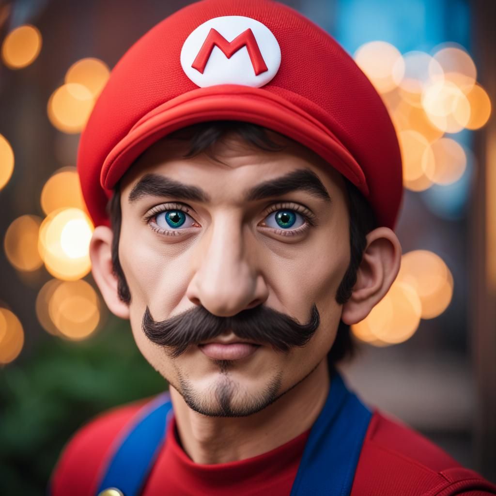 Hyperrealistic Super Mario Cosplay Portrait