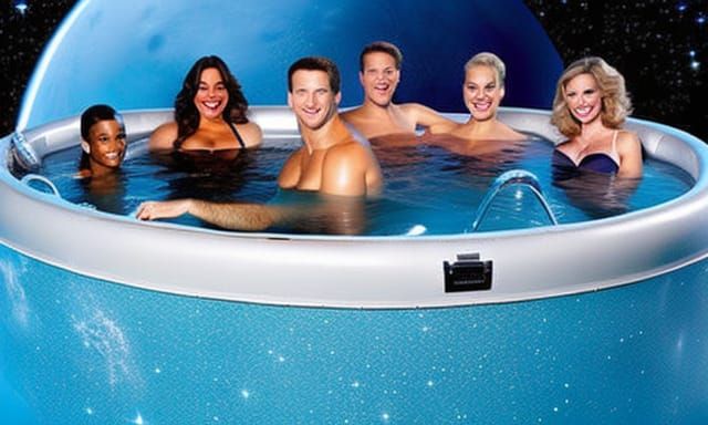 Astronauts Enjoying a Hot Tub in Space