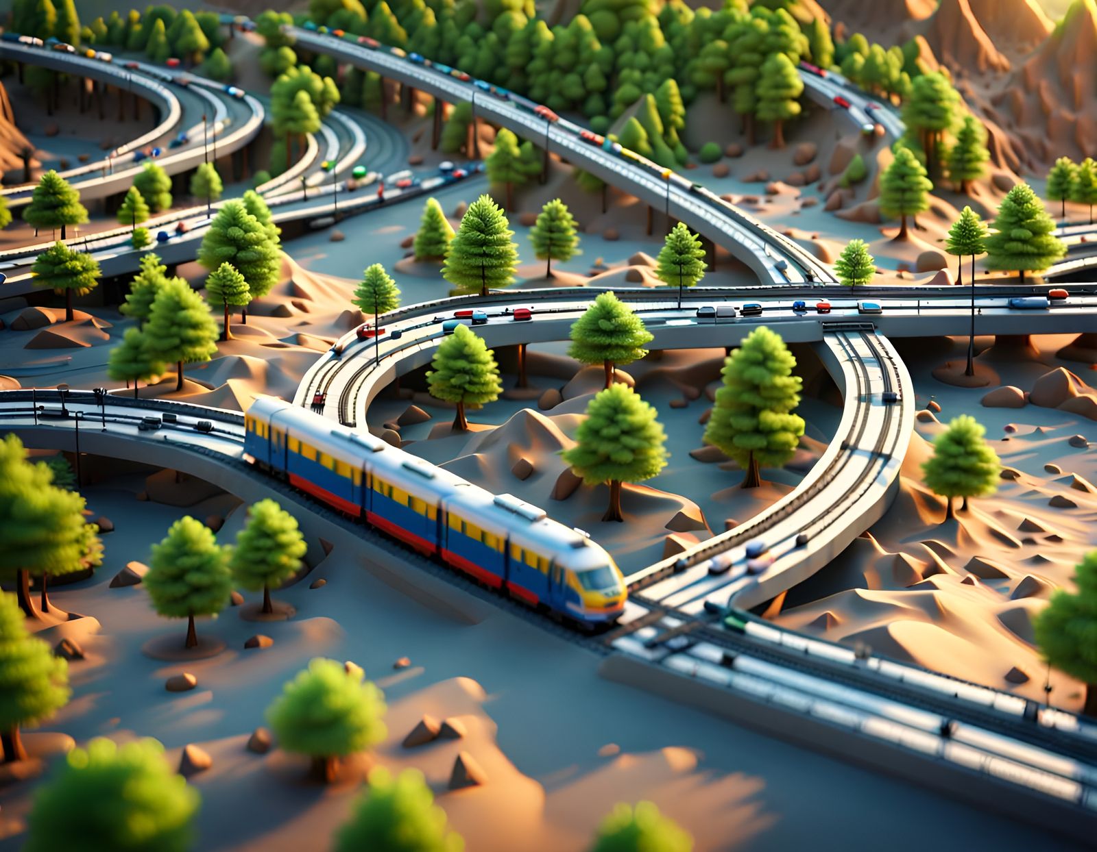 3D map with train movement 1🚆