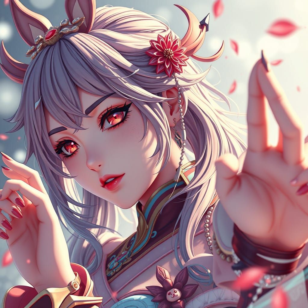 Dragon Queen in Vibrant 3D Anime Style