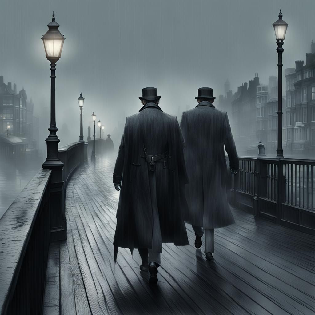 Sherlock Holmes Meets Frankenstein: Dark Fantasy Art