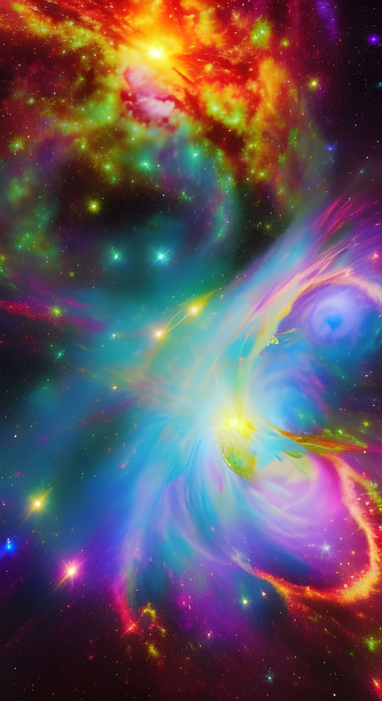 Quasar  supernova sunshine rays stock photo 8k resolution beautiful colourful deviantart detailed painting maximalist im...