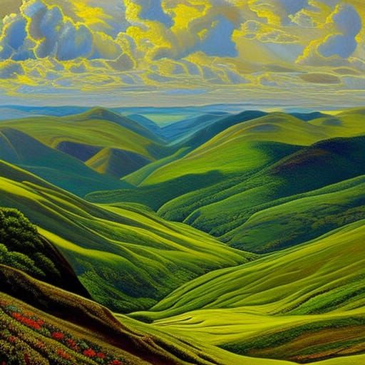 Stormy Mountain Pass in Expressionist Style