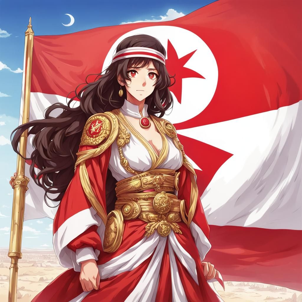 Tunisia Personified: Anime-Style Manga Art
