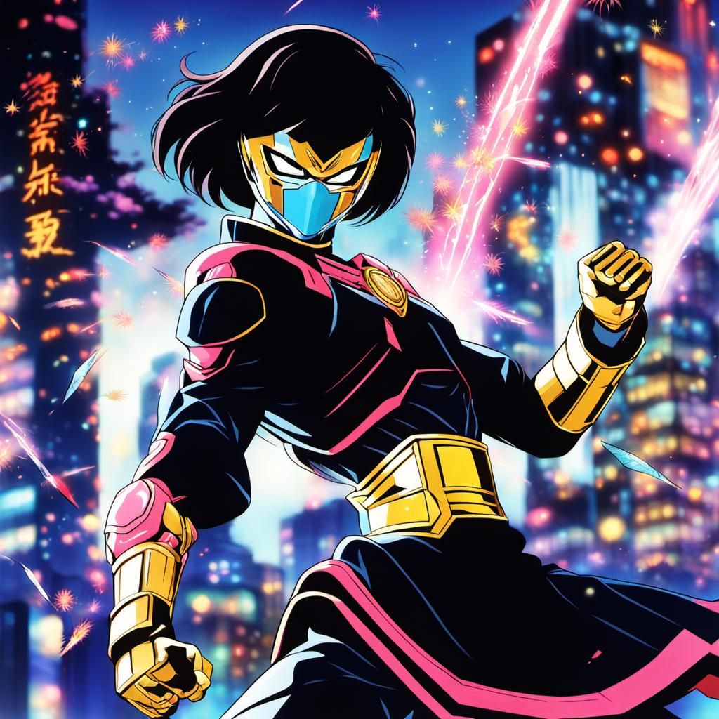Masked Heroine in Super Sentai Anime Style