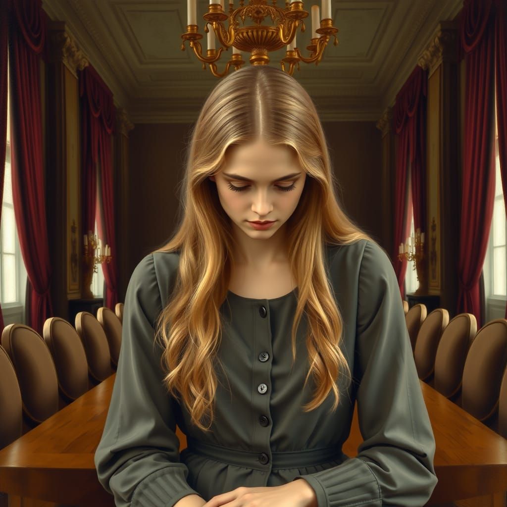 A Young Woman in Shameful Reflection