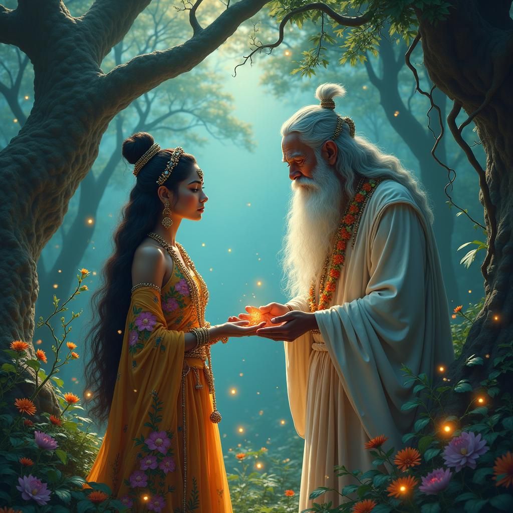 Enchanted Forest Meeting in Hyperrealistic Matte Painting