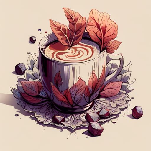 Curdled Milk Cup: Detailed Digital Painting