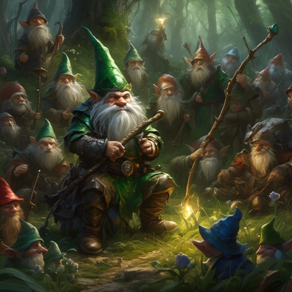 Gnome Warrior Mourns Fallen Comrades in Hyperrealism