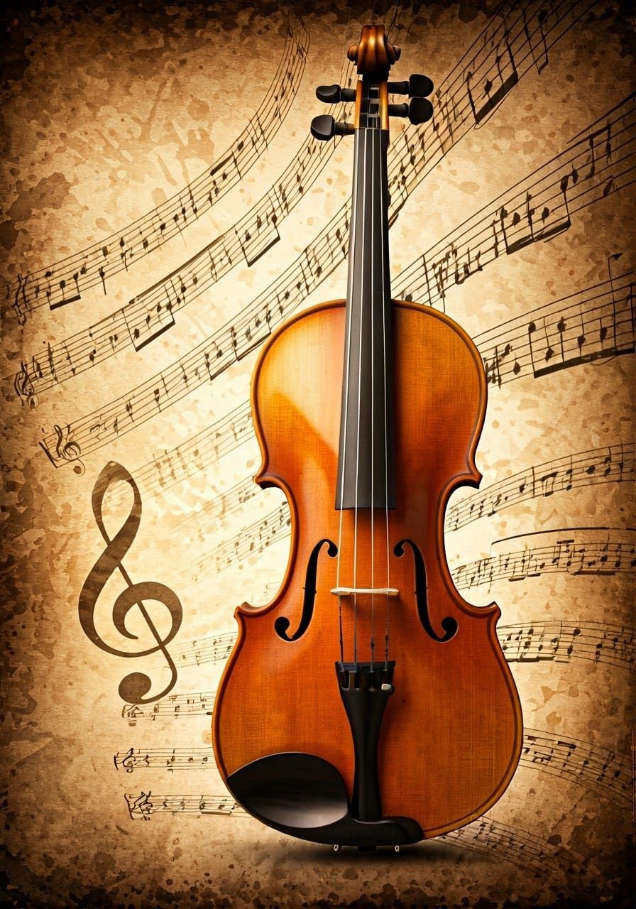 Violin Harmony in a Vortex of 3D Sheet Music