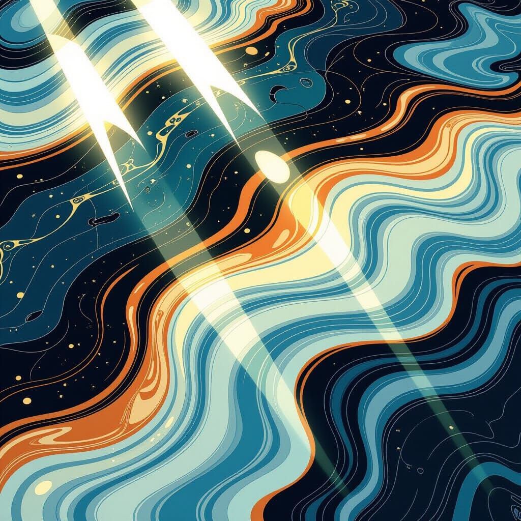 Glossy Marble Close-Up in Comic Book Style