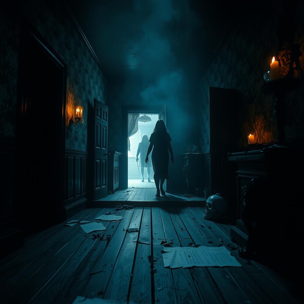 Haunted House Interior in Cinematic Horror Style