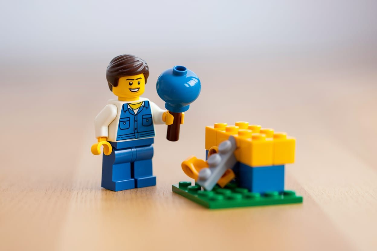 Charming Lego Minifigure in Joyful Play