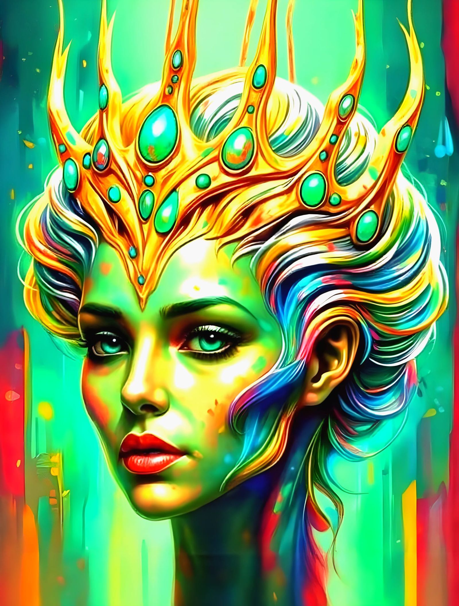Alien Princess with Integrated Pearlescent Tiara
