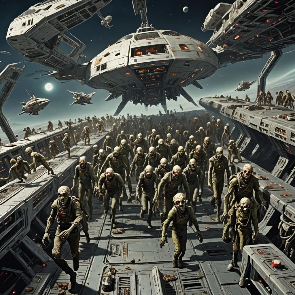 Desiccated Zombies Assault Spaceship
