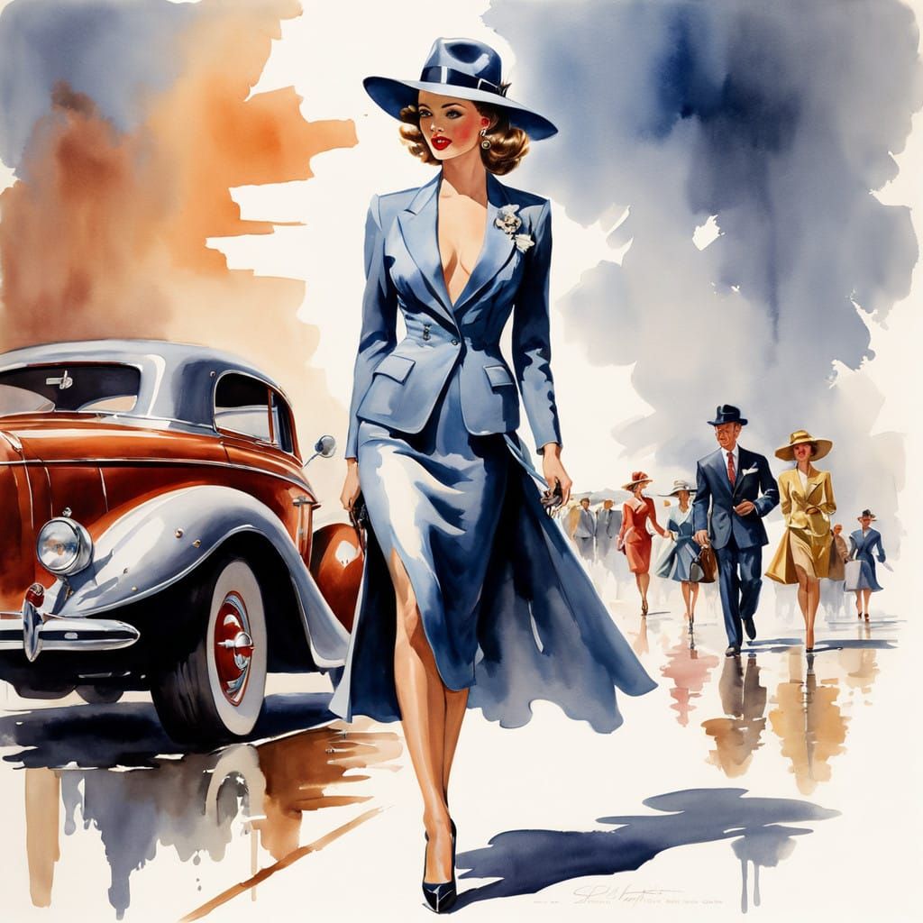 Retro Fashion Icon Struts Down the Catwalk