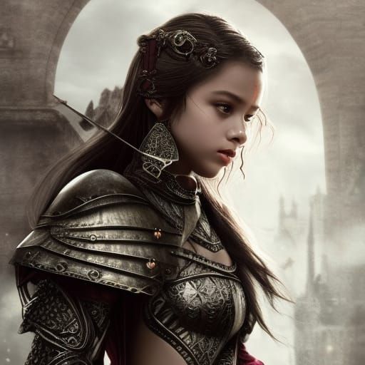 Gothic Woman Knight in Shining Armour