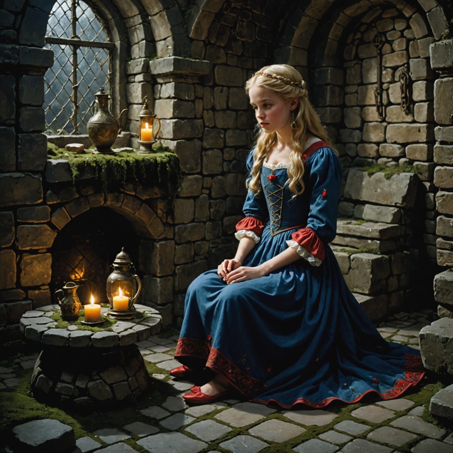 Realistic Fantasy Portrait of a Princess in a Dungeon