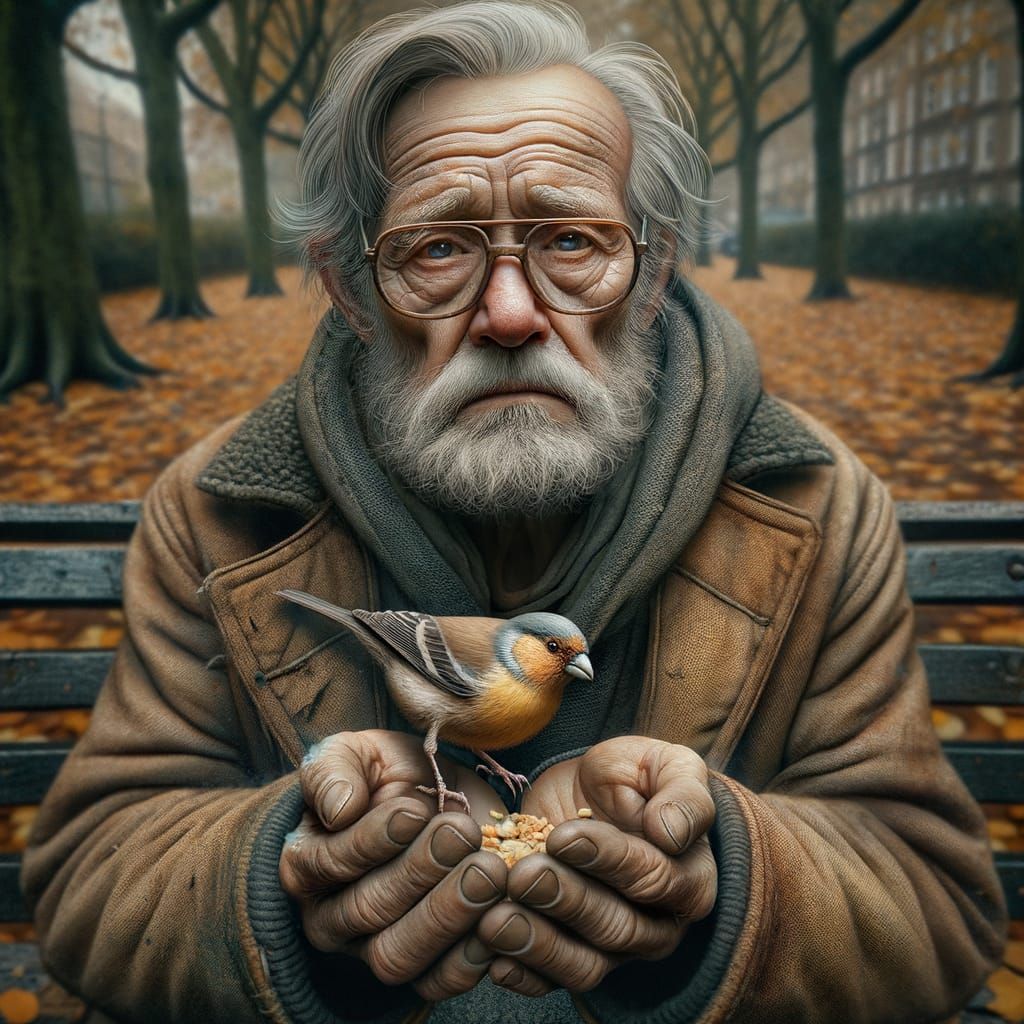 The homeless man and the Bird
