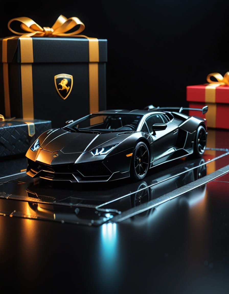 Lamborghini and Batmobile Collectible in Gift Box