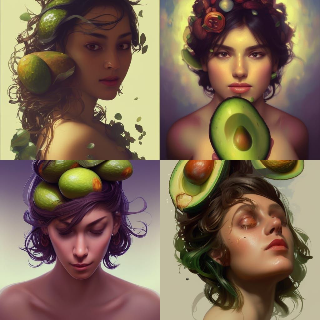 Hyperrealistic Avocados Portrait in Unreal Engine 5