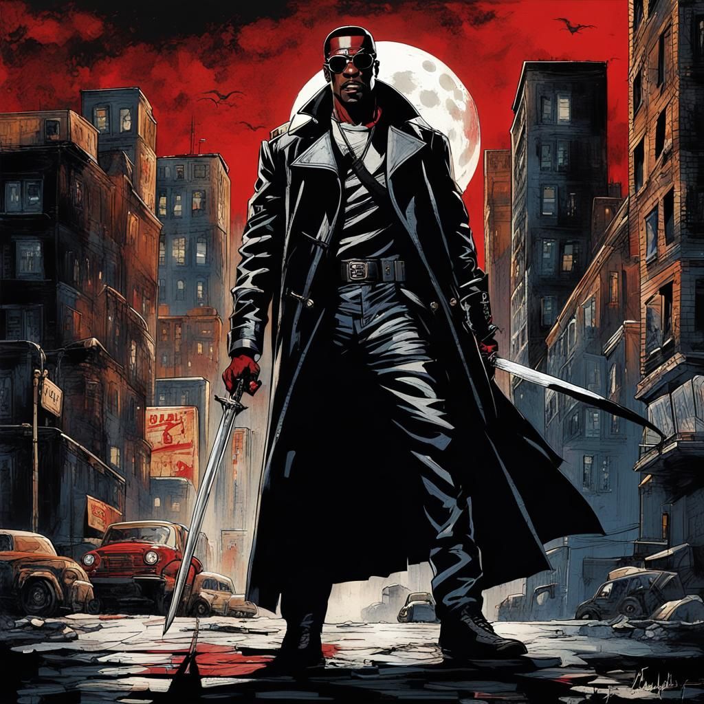 Blade in Gritty Urban Style of Jim Lee and Basquiat