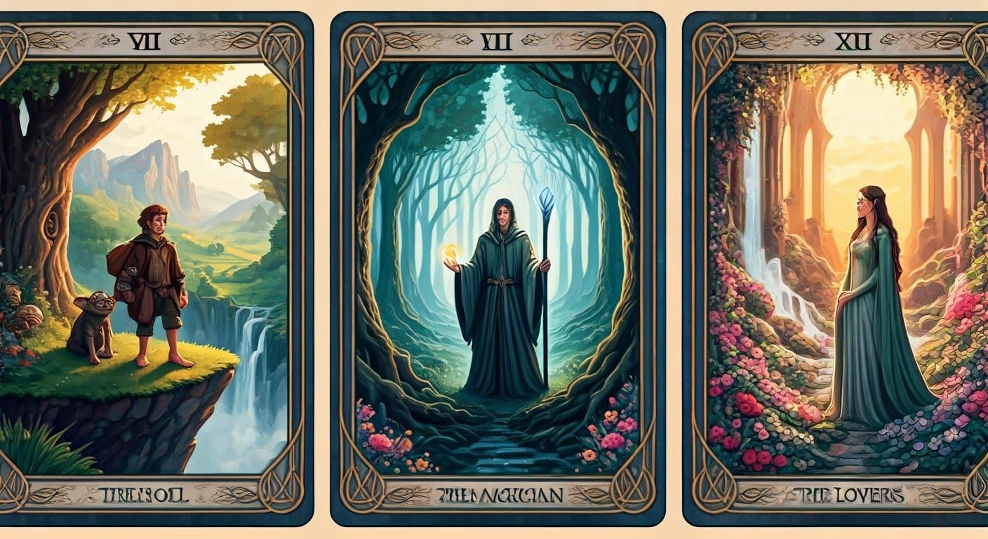 Lord of the Rings Tarot Cards in Watercolor
