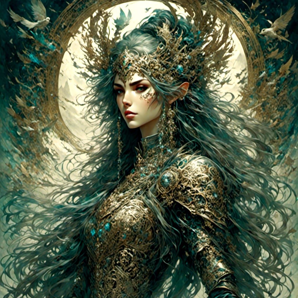 Anime Sensual Gypsy Warrior in Armor