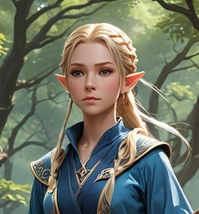 Young Elf Wizard in 3D Anime Style