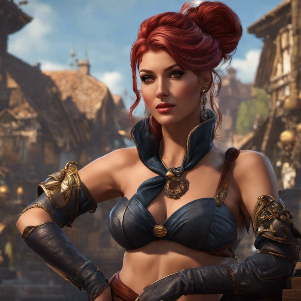 Fantasy Thief Portrait in Art Nouveau Style