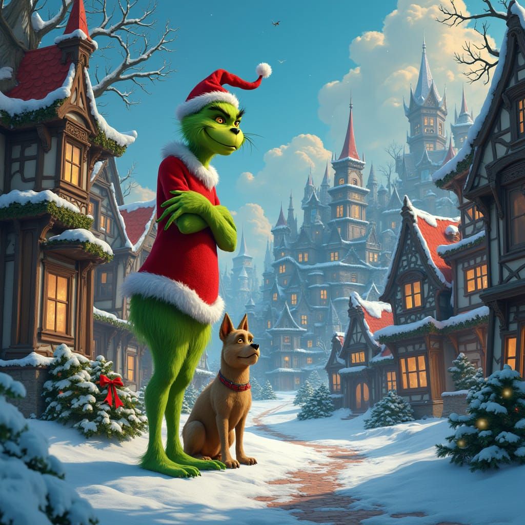 The Grinch and Max in Whoville