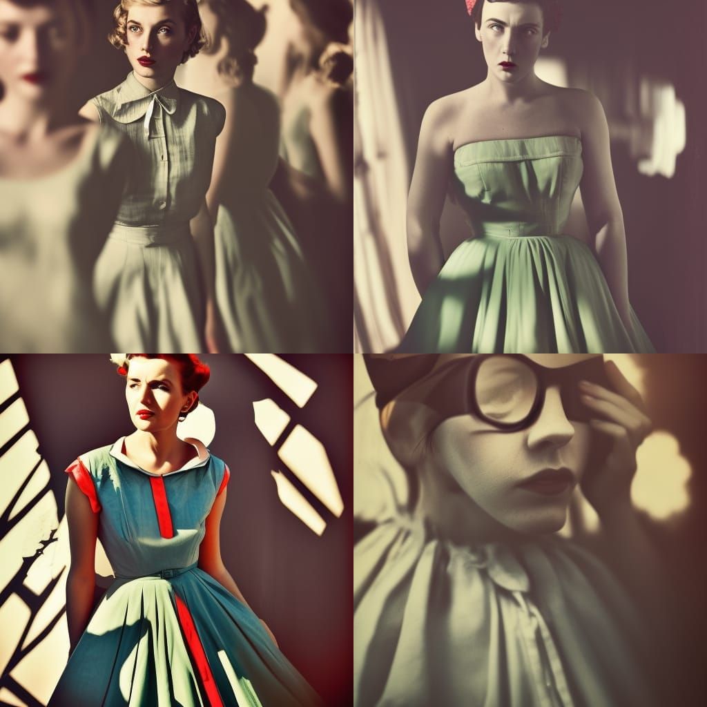 1950s Dress Portrait in Ambient Light