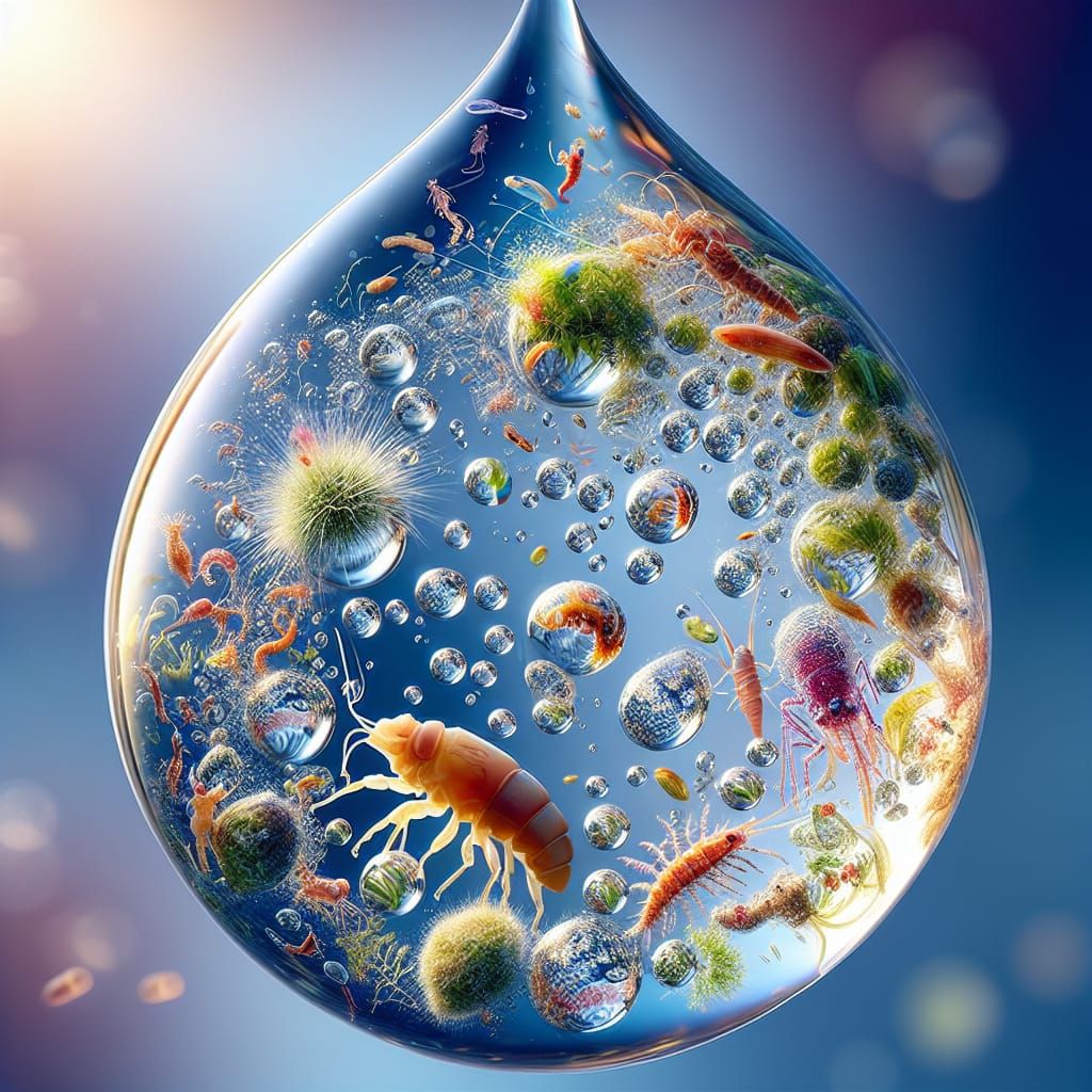 Raindrop Ecosystems: A Microscopic World in Motion