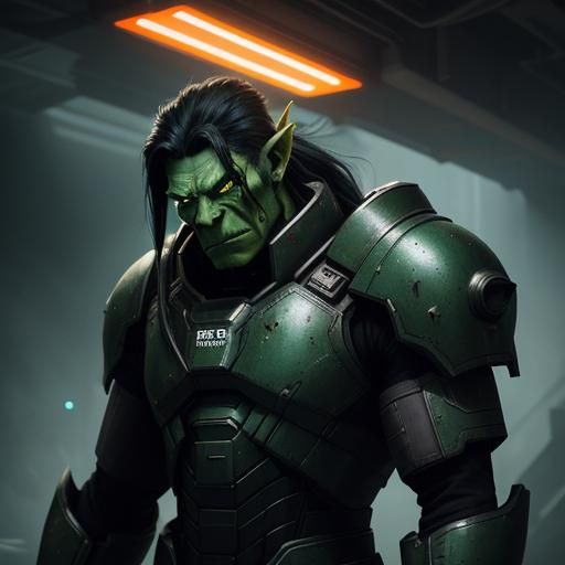 Orc in Spaceship: Cinematic Film Still