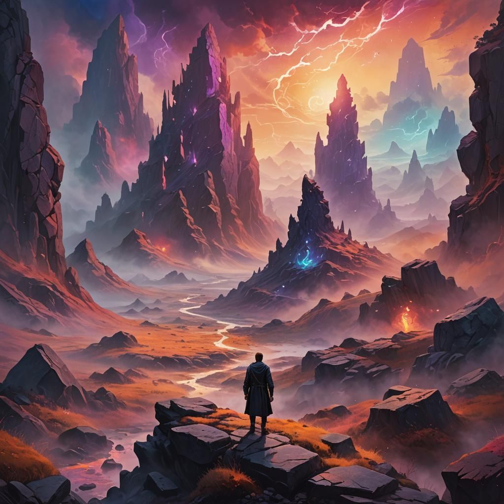 Mystic Landscape: Fantasy Art of a Lone Figure