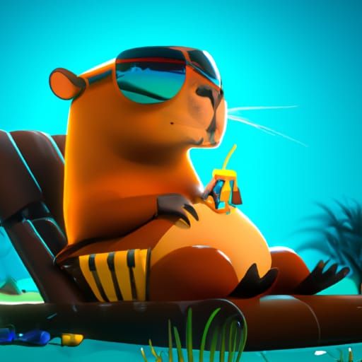 Cute Capybara in Pixar Style 3D Rendering