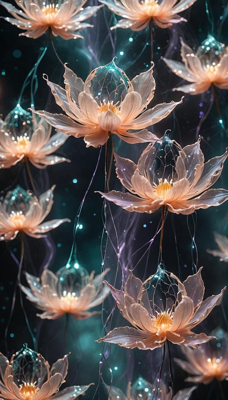 Ethereal Floating Petal in a Dreamlike Void