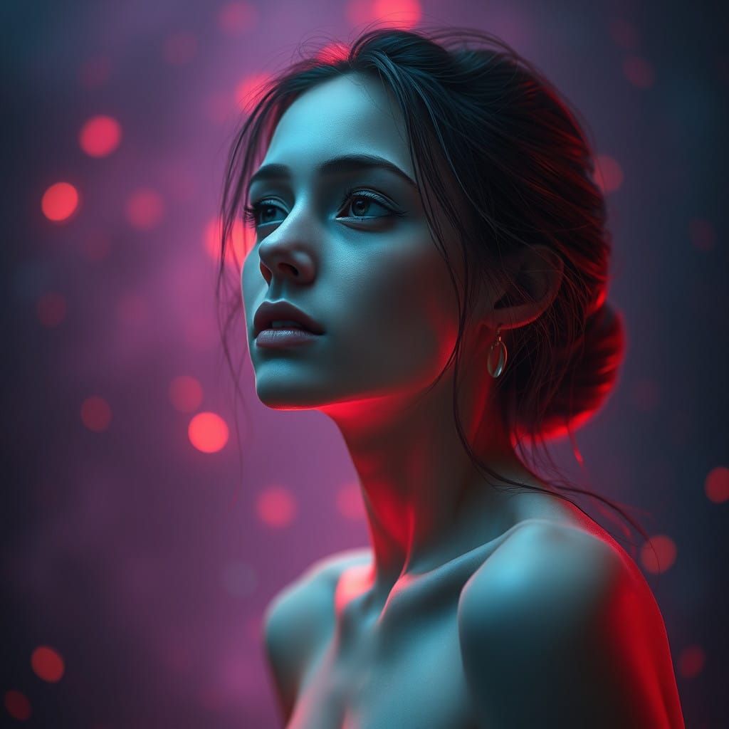 Mystical Lady Basks in Ethereal Glow