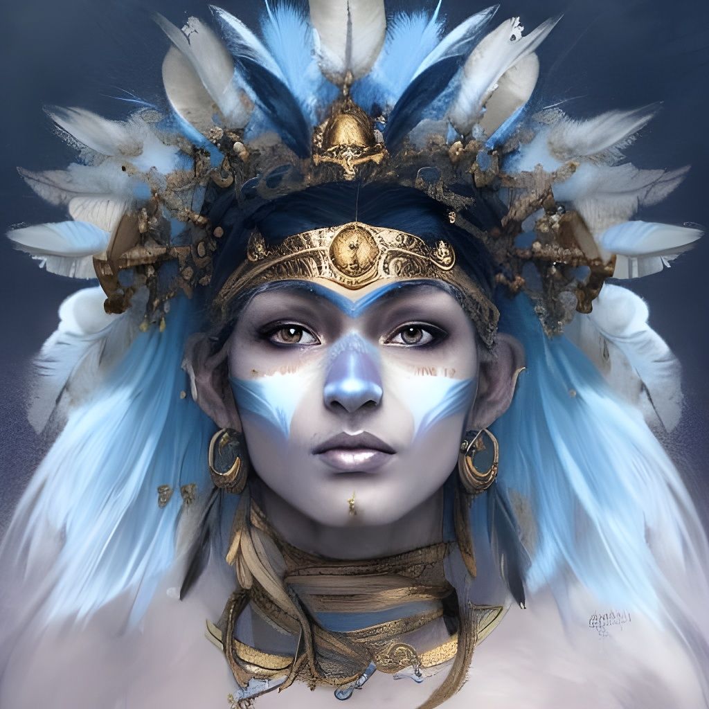 Indian Warrior Princess Portrait in Hyperdetailed Style