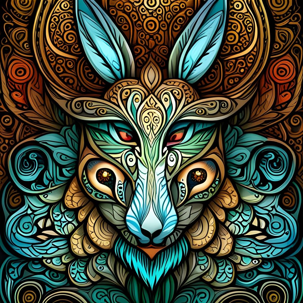 Sinister Easter Bunny: Celtic Tribal Engraving