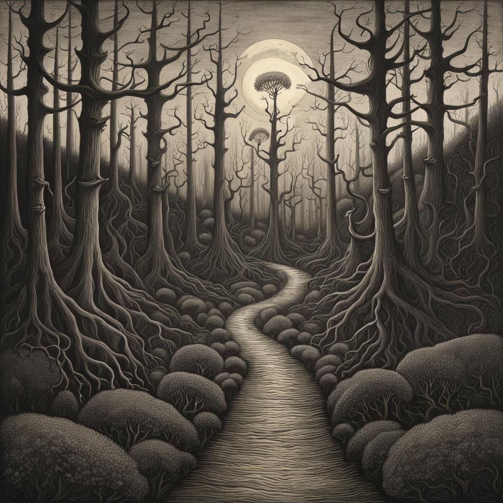 Eldritch Forest in Realistic Style